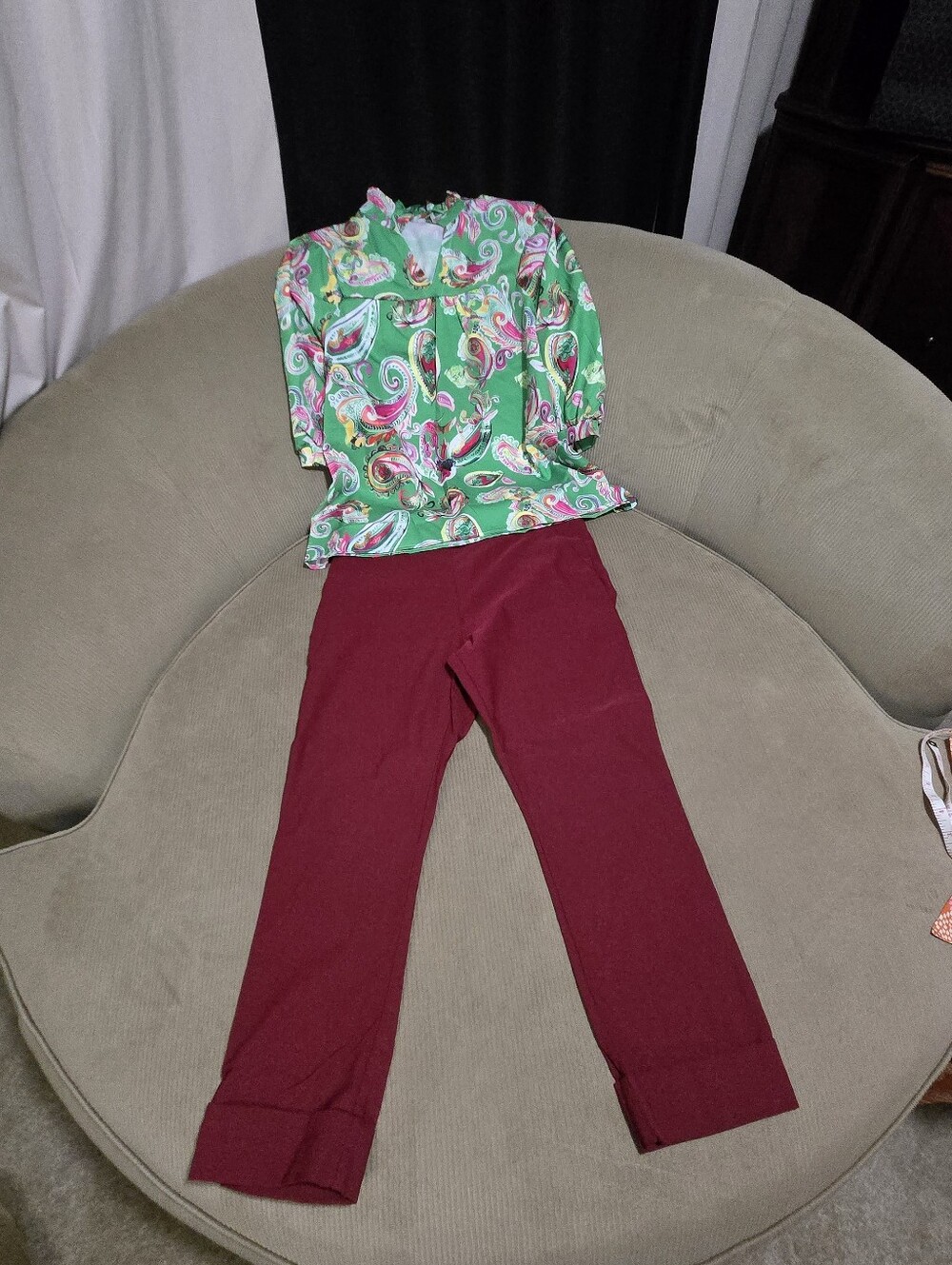 Floral Green Party Shirt Size MED